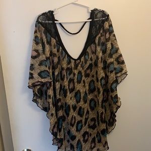 Colored Leopard Print Blouse